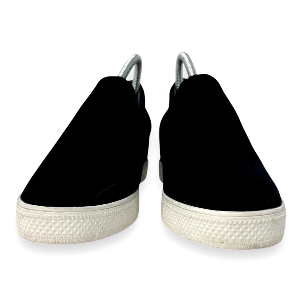 Black Suede Leather Hidden Wedge Platform Sneakers Slip On Caslon Allie 11
